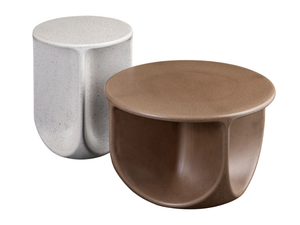 PINTO - Round cement garden side table - Side table by Miniforms