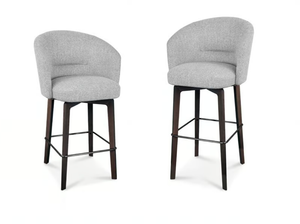 AMÉLIE - High fabric stool with armrests - Stool by Minotti