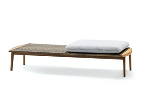 FYNN OUTDOOR - Outdoor bench in teak and synthetic fiber - Bench by Minotti
