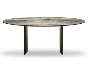 LINHA - Round marble table - Table by Minotti