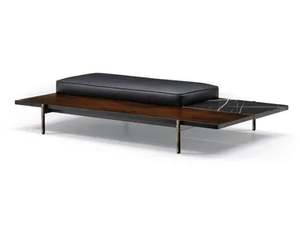 SUPERQUADRA - Padded bench in rosewood and marble - Bench by Minotti