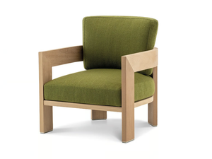 WARHOL IROKO NATURE - Fabric garden armchair with armrests - Armchair by Minotti