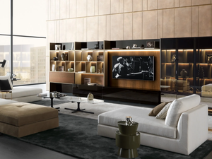 CROSSING - Sectional TV wall system with integrated lighting - Cabinet by MisuraEmme