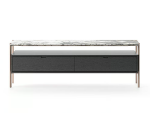 EROS HIGH SIDEBOARD - Wooden sideboard with marble top - Cabinet by MisuraEmme