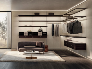 PALO ALTO WALL - Wooden boiserie with integrated lighting - wardrobe by MisuraEmme