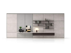 PUZZLE - Wall-mounted modular storage wall with integrated lighting - Cabinet by MisuraEmme