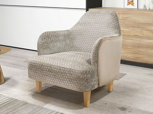 GRETA - Velvet easy chair with armrests - Armchair by MitoHome