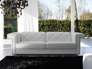 RIGEL - Tufted leather sofa with headrest - Sofa by MitoHome