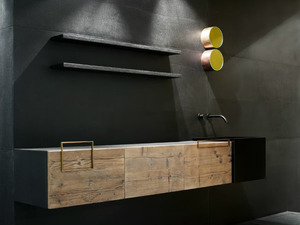 DOOR RE-USED - Single wall-mounted wooden vanity unit with doors - Door by Moab