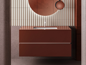 DRESSCODE - Wall-mounted vanity unit with integrated washbasin - Washbasin cabinet by Moab