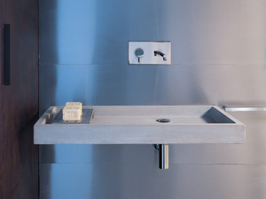 ELLE - Wall-mounted rectangular cement washbasin - Washbasin by Moab