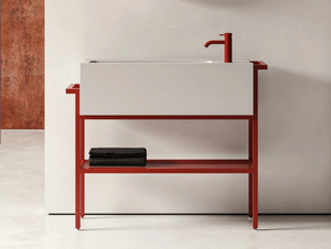 ELLEDUE - Rectangular single concrete washbasin - Washbasin by Moab