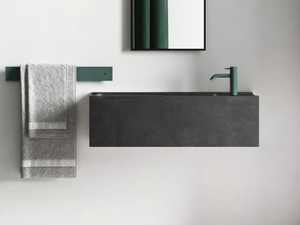 ELLEDUE - Wall-mounted rectangular concrete washbasin - Washbasin by Moab