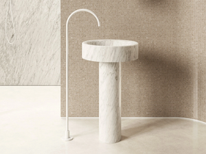 LVM - Freestanding round Carrara marble washbasin - Washbasin by Moab