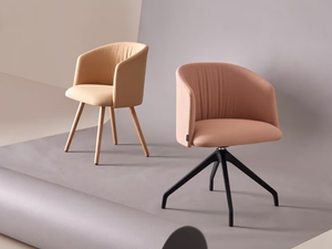 CHELSEA 800 4 GT - Trestle-based leather chair with armrests - Chair by Mobboli