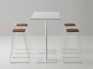 HUG 12 TA CR - High sled base fabric stool with back - Stool by Mobboli