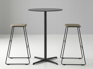 HUG 12 TA - High sled base fabric stool with integrated cushion - Stool by Mobboli