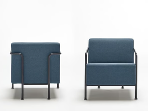 MOMMO MO1PB - Fabric armchair with armrests - Armchair by Mobboli