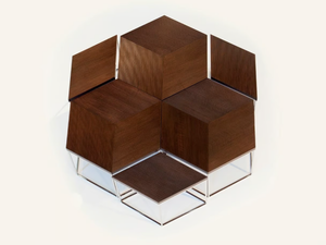 ESAGONO - Hexagonal walnut coffee table - Coffee table by Mobi