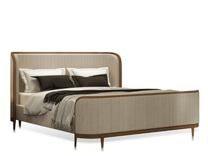 MANHATTAN - Leather double bed with upholstered headboard - Bed frame by Mobi