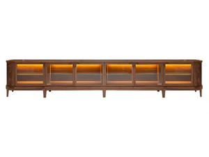 MANHATTAN - Low wood and glass TV cabinet - Cabinet by Mobi