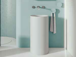 FOUNT 1 - Freestanding round ceramic washbasin - Washbasin by Mobilcrab