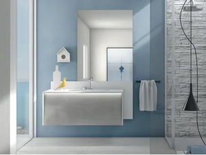 INCLINE 2 - Wall-mounted HPL vanity unit with drawers - Washbasin cabinet by Mobilcrab