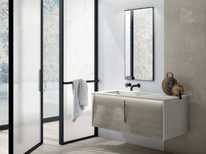 INCLINE 3 - Wall-mounted HPL vanity unit with drawers - Washbasin cabinet by Mobilcrab