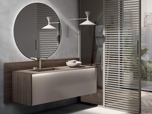 INCLINE 4 - Wall-mounted HPL vanity unit with drawers - Washbasin cabinet by Mobilcrab