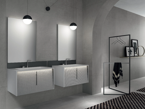 INCLINE 6 - Wall-mounted HPL vanity unit with drawers - Washbasin cabinet by Mobilcrab