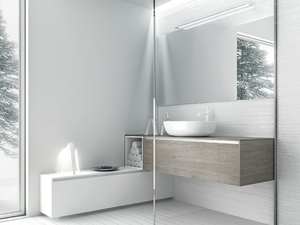 INFINITY 12 - Wall-mounted HPL vanity unit with drawers - Washbasin cabinet by Mobilcrab