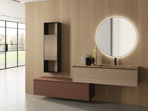 INFINITY 16 - Wall-mounted HPL vanity unit with drawers - Washbasin cabinet by Mobilcrab