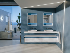 PIANI 11 - Wall-mounted vanity unit with drawers - Washbasin cabinet by Mobilcrab