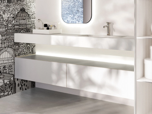 PIANI 12 - Wall-mounted Tecnoril® vanity unit - Washbasin cabinet by Mobilcrab