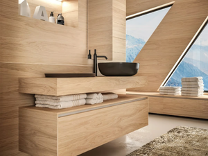 PIANI 8 - HPL washbasin countertop / vanity unit - Washbasin cabinet by Mobilcrab
