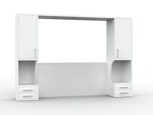 ZEUS PO 03 - Storage headboard with integrated nightstands for hotel rooms - Bed frame by Mobilspazio