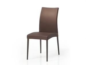 ELIS - Upholstered leather chair with removable cover - Chair by Mobliberica
