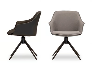 KEDUA - Swivel upholstered fabric chair with armrests - Chair by Mobliberica