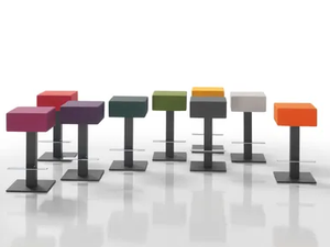 SHARK - Upholstered leather stool - Stool by Mobliberica