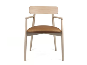 P FUTURA/I - Stackable beech chair with armrests - Chair by Modonutti