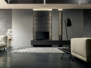 MH6 - Wall-mounted milltech TV wall system - Cabinet by MODULNOVA