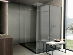 SKILL - Corner rectangular shower cabin with tray - Shower by MODULNOVA