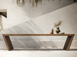 XY - Rectangular solid wood garden table - Table by MODULNOVA