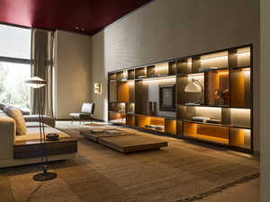 505 UP SYSTEM - Sectional wooden storage wall _ Molteni & C. - Cabinet by Molteni