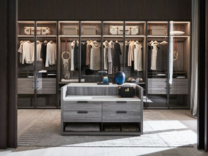 GLISS MASTER - Sectional wood and glass walk-in wardrobe _ Molteni & C. - wardrobe by Molteni
