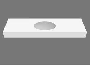 ELIPSE SYSTEM - Wall-mounted single round Solid Surface washbasin - Washbasin by MOMA Design
