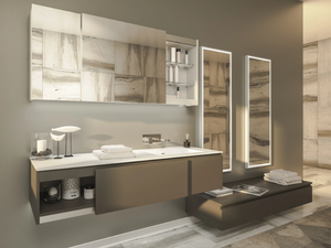 EMOTION - Single wall-mounted wooden vanity unit - Washbasin cabinet by MOMA Design