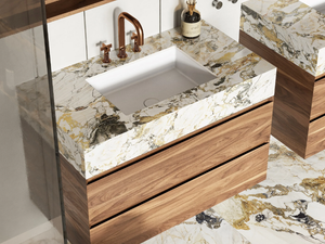 EVOLINE - Wall-mounted vanity unit with doors - Door by MOMA Design