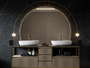 MOON/HALF MOON - Wall-mounted mirror with integrated lighting - Sanitary accessories by MOMA Design