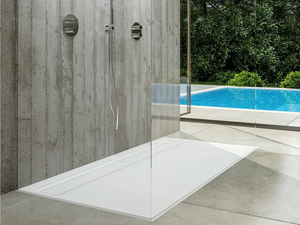 UNIQUE - Rectangular Solid Surface shower tray - Shower tray by MOMA Design